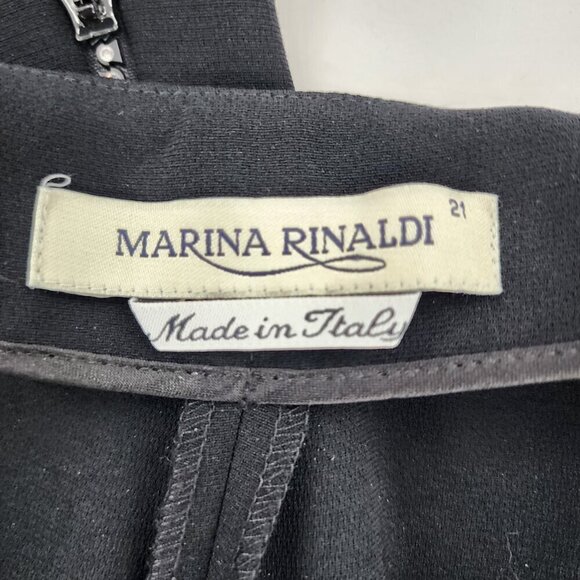 MARINA RINALDI Max Mara Black Crepe Dress Pants Crystals - Picture 4 of 5